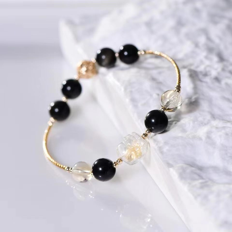 Sovereign of Flow: Modern Obsidian Pixiu Wealth Bracelet