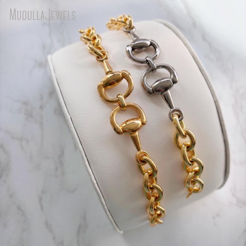 Unbridled Spirit: Luxury Horsebit Chain Bracelet