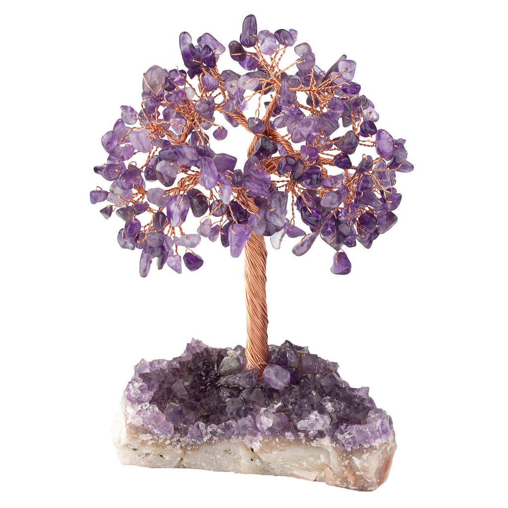 Talismore™ Amethyst Crystal Fortune Tree - Natural Gemstone Feng Shui Tree for Wealth & Good Luck